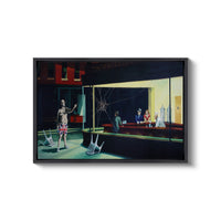 a painting of a man standing in front of a spider web