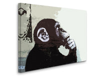 a painting of a monkey holding a banana