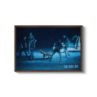 a painting of a group of people with a dog