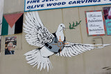 a mural of a dove on the side of a building