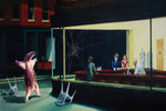 a painting of people sitting at a bar