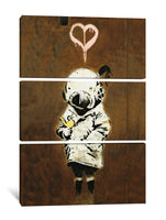 a painting of a dog with a heart on it