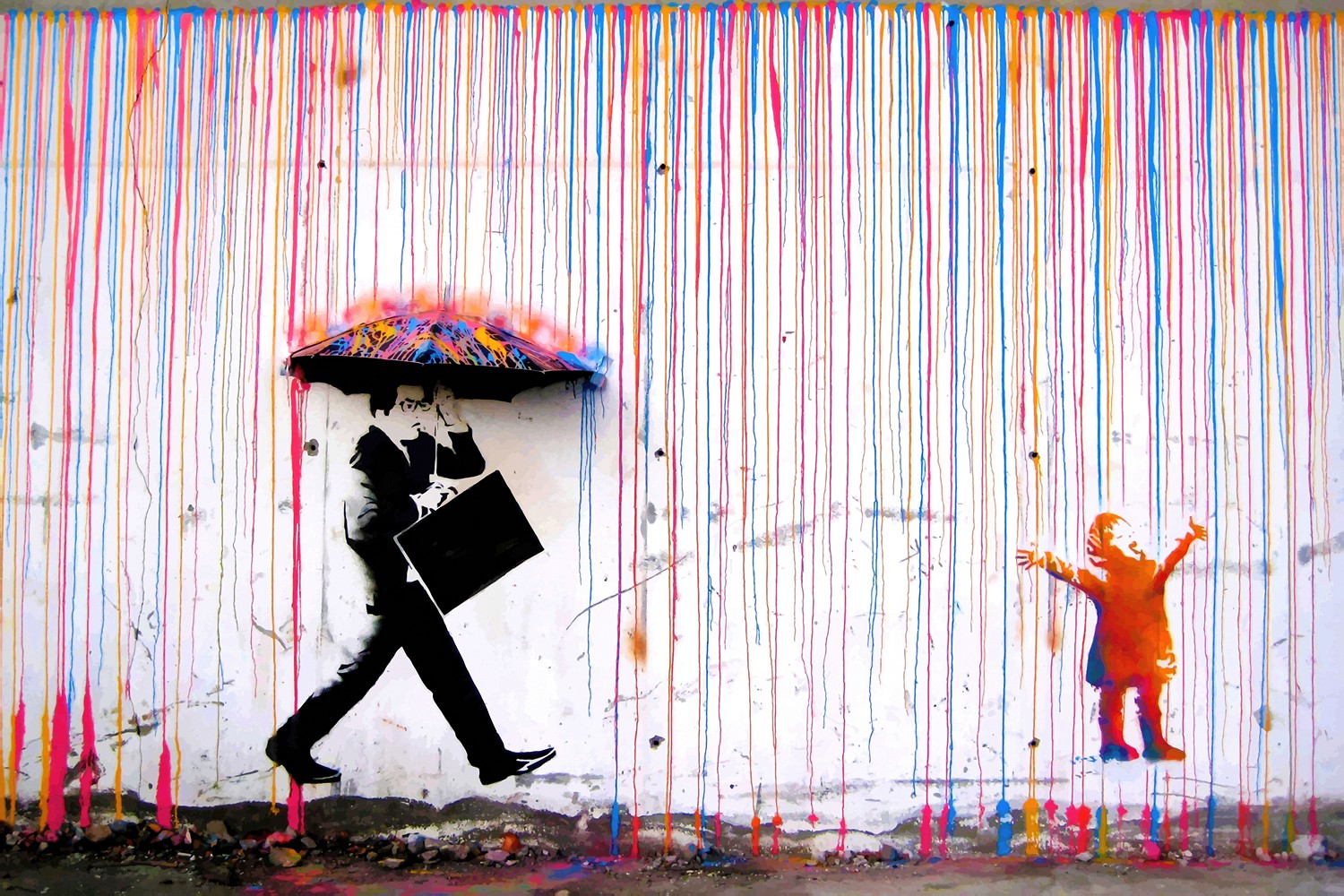 ★Europeam Bob作品『Chase The Rainbow』Banksy Does your street have its very own 'Banksy' rainbow yet? | Inside