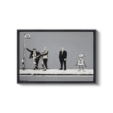 a black and white picture of a group of people