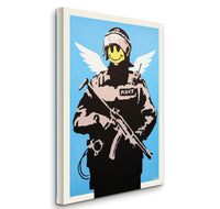 a painting of a man with a gun