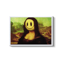 a painting of a woman with a smiley face