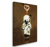 a painting of a person with a heart balloon