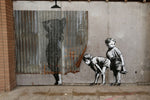 a painting of a boy and a boy standing next to each other