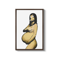 a painting of a woman with a fake breast