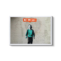 a picture of a person standing in front of a wall