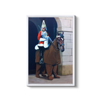a painting of a man riding on the back of a horse