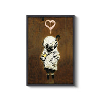 a painting of a child with a heart on it