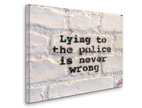 BANKSY Lying to the Police is Never Wrong Fine Art Paper or Canvas Print Reproduction (Landscape)