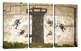 a painting of a clock tower on a wall