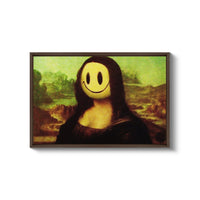 a painting of a woman with a smiley face