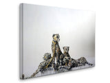 a painting of a cheetah and her cubs