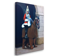 a painting of a man riding a horse