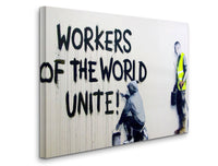 a painting of a man in a yellow vest and a man in a yellow vest
