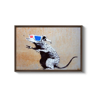 a picture of a rat with a pair of glasses on its head