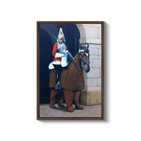 a painting of a man riding on the back of a horse