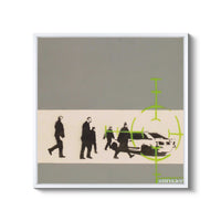 a picture of a group of people standing in front of a car
