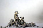 a painting of a group of lions sitting on top of each other