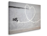 a picture of a plane with a heart drawn on it