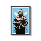 a painting of a man with a gun