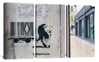 a wall with a bar code on it
