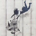 BANKSY The Falling Shopper Fine Art Paper or Canvas Print Reproduction (Square)