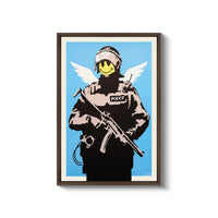 a painting of a man with a gun