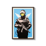 a painting of a man with a gun