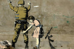 BANKSY Girl Frisking Soldier Fine Art Paper or Canvas Print Reproduction (Landscape)