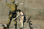 BANKSY Girl Frisking Soldier Fine Art Paper or Canvas Print Reproduction (Landscape)
