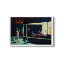 a painting of a man standing in front of a spider web