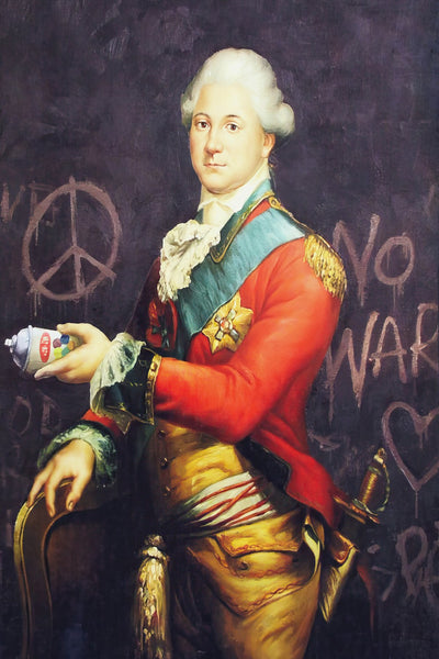 a painting of a man in a red uniform