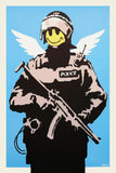 a painting of a police officer with a gun