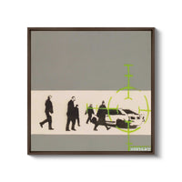 a picture of a group of people standing in front of a car