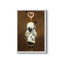 a painting of a child with a heart on it