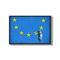 a man on a ladder painting the stars on a flag