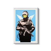 a painting of a man with a gun