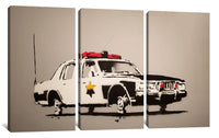 a painting of a truck with a radio on top of it