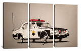 a painting of a truck with a radio on top of it
