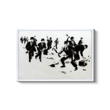 a black and white picture of a group of people