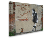 a painting of a girl on a stool next to a cat