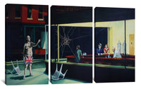 a painting of a man standing in front of a spider web