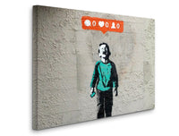 a painting of a man with a speech bubble above his head
