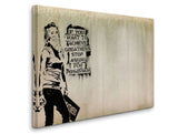 a painting of a woman holding a skateboard