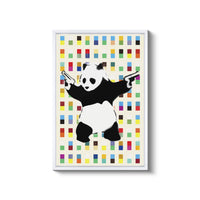 a picture of a panda holding a gun