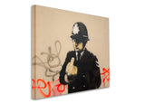 a painting of a police officer giving a thumbs up